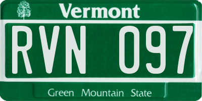 VT license plate RVN097