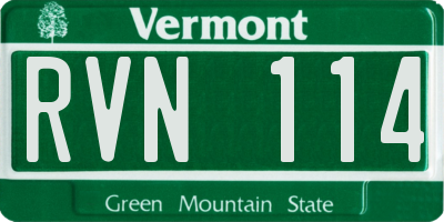 VT license plate RVN114
