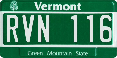 VT license plate RVN116