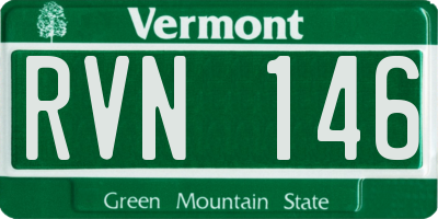 VT license plate RVN146