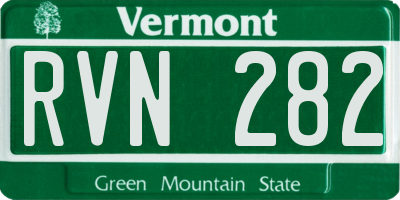VT license plate RVN282
