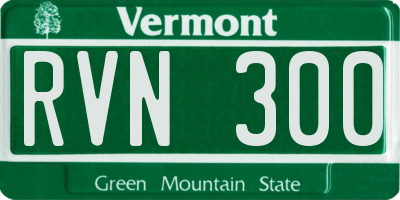 VT license plate RVN300