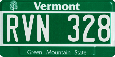 VT license plate RVN328