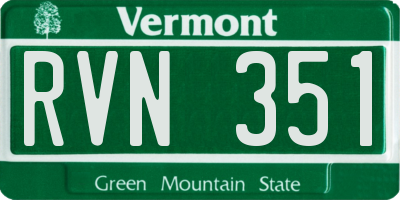 VT license plate RVN351