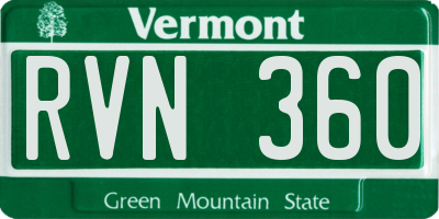 VT license plate RVN360