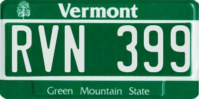 VT license plate RVN399
