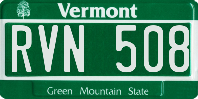 VT license plate RVN508