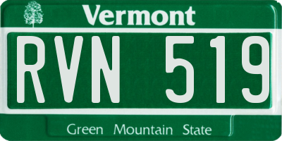 VT license plate RVN519