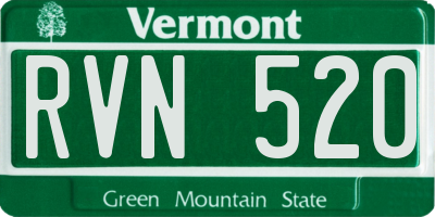 VT license plate RVN520