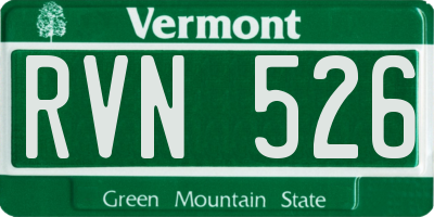 VT license plate RVN526