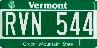 VT license plate RVN544