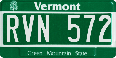 VT license plate RVN572