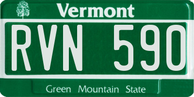 VT license plate RVN590