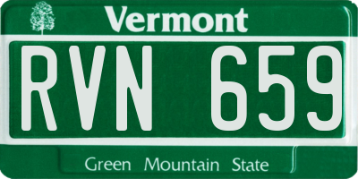 VT license plate RVN659