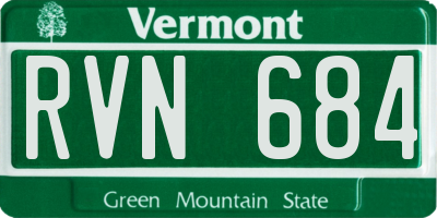 VT license plate RVN684