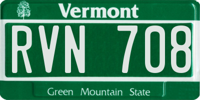 VT license plate RVN708