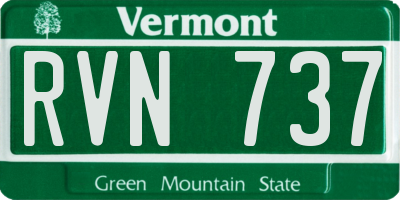 VT license plate RVN737