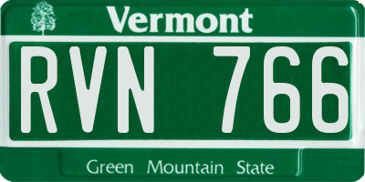 VT license plate RVN766