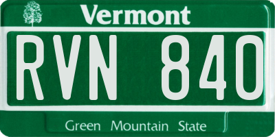VT license plate RVN840