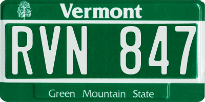 VT license plate RVN847