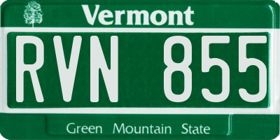 VT license plate RVN855