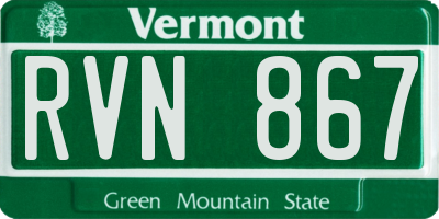 VT license plate RVN867