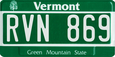 VT license plate RVN869