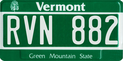VT license plate RVN882