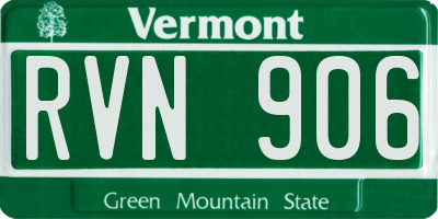 VT license plate RVN906