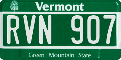 VT license plate RVN907
