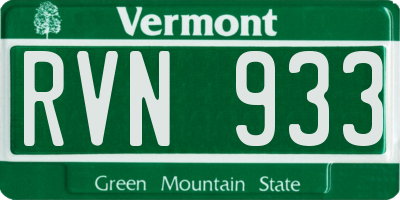 VT license plate RVN933