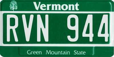 VT license plate RVN944