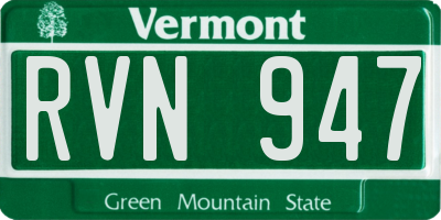 VT license plate RVN947