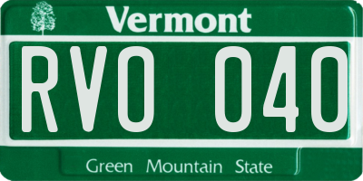 VT license plate RVO040