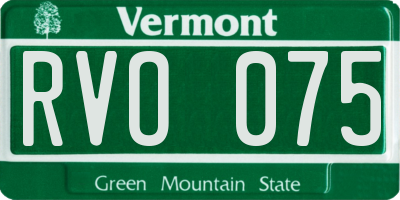 VT license plate RVO075