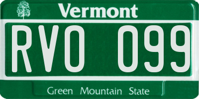 VT license plate RVO099