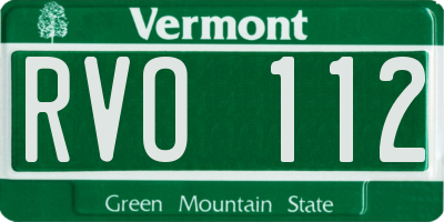 VT license plate RVO112