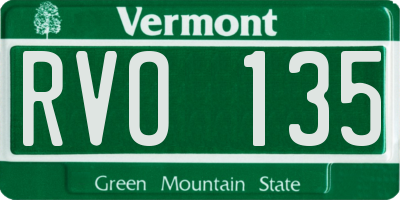 VT license plate RVO135