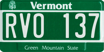 VT license plate RVO137