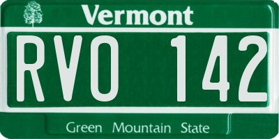 VT license plate RVO142