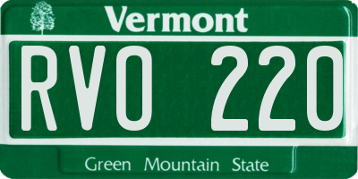 VT license plate RVO220