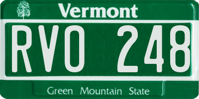 VT license plate RVO248