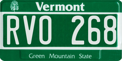 VT license plate RVO268