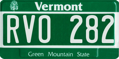 VT license plate RVO282