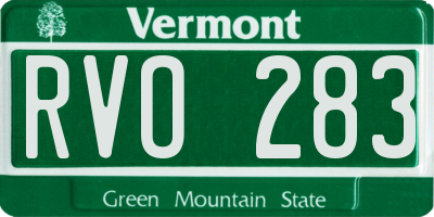 VT license plate RVO283