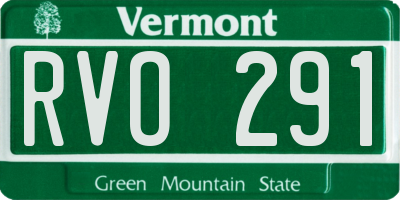 VT license plate RVO291