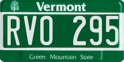 VT license plate RVO295