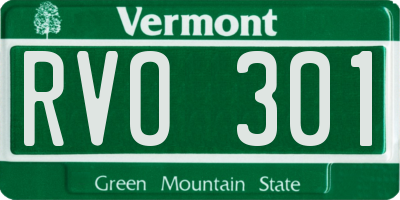 VT license plate RVO301