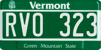 VT license plate RVO323