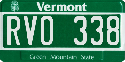 VT license plate RVO338
